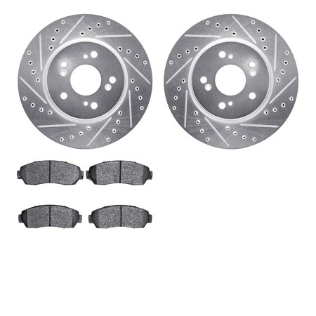 Dynamic Friction Co 7502-59074, Rotors-Drilled and Slotted-Silver with 5000 Advanced Brake Pads, Zinc Coated 7502-59074
